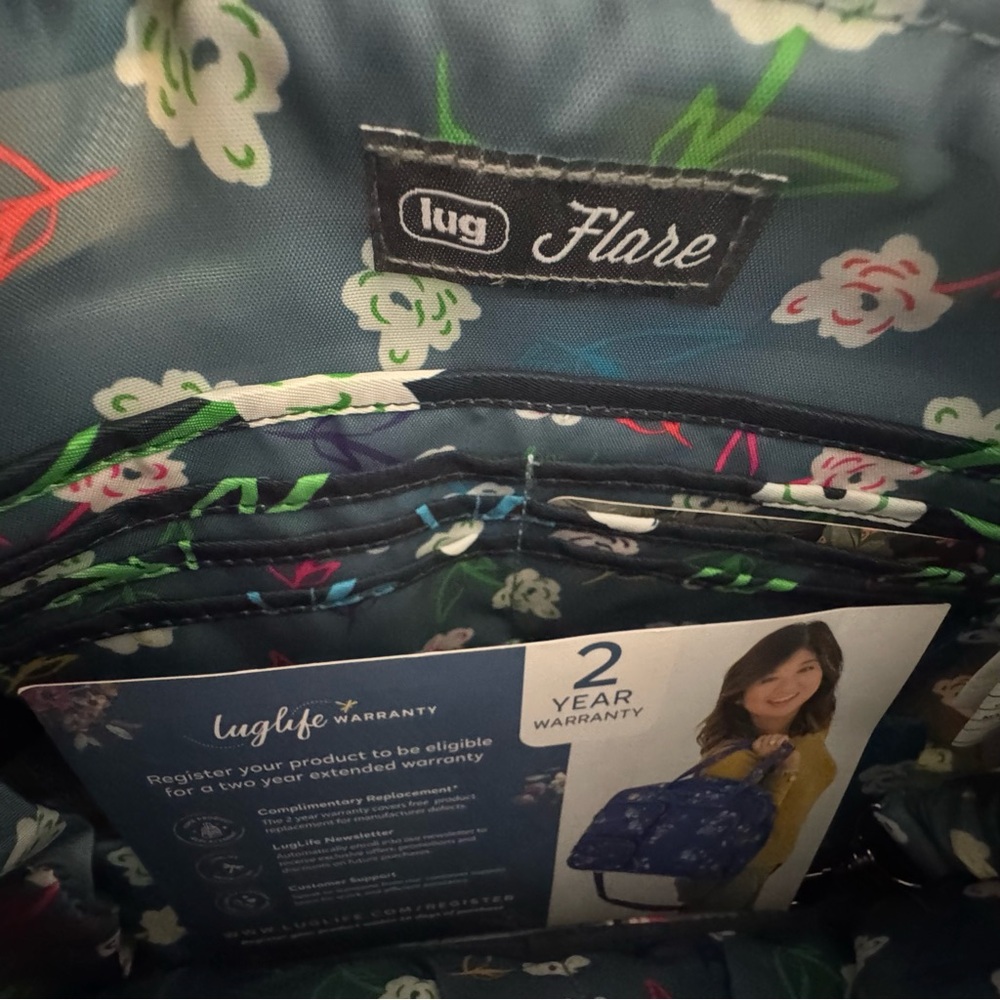 Lug Flare 2 Crossbody Bag Bright Floral Navy Quilted Travel Purse NWT - Picture 4 of 7
